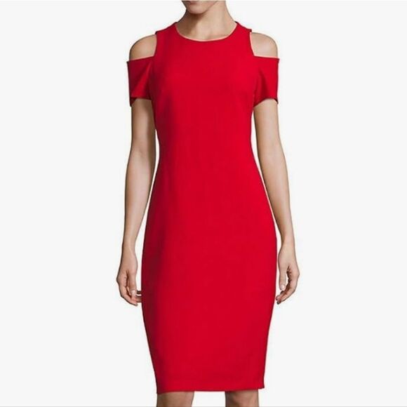 BRAND NEW CALVIN KLEIN COLD SHOULDER FITTED DRESS G1 - Picture 13 of 13